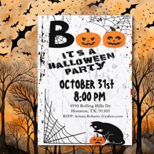 Boo Its Halloween Party Invitation