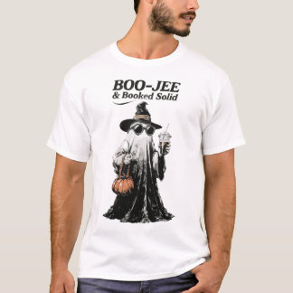 Boo-Jee & Booked Solid Retro Ghost Halloween T-Shirt