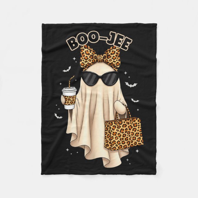 Boo Jee Boujee Ghost Halloween October Vibes Soky  Fleece Blanket (Front)
