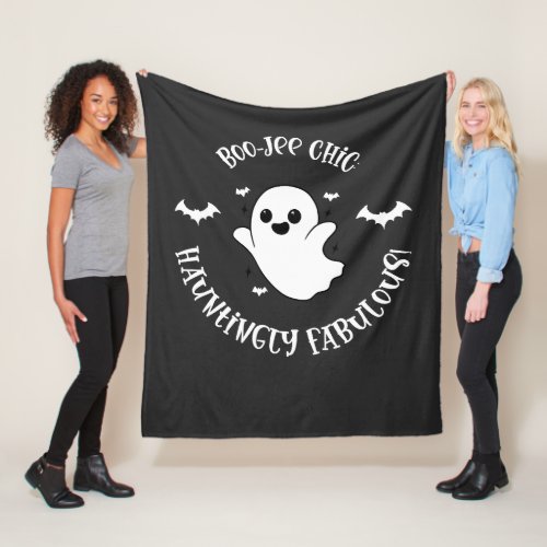 Boo_Jee Chick Hauntingly Fabulous Halloween Fleece Blanket