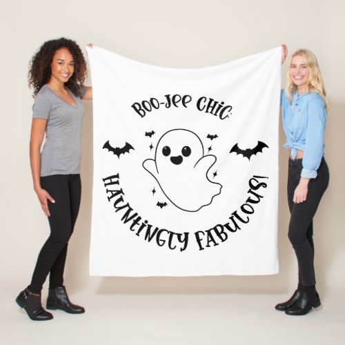 Boo_Jee Chick Hauntingly Fabulous Halloween Fleece Blanket