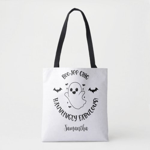 Boo_Jee Chick Hauntingly Fabulous Personalized Tote Bag