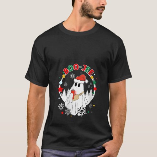 Boo Jee Christmas Santa Ghost Bougie Stanley And B T_Shirt