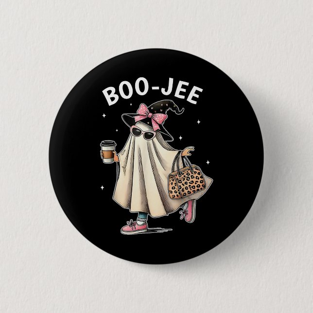 Boo-jee Costume Ghost Spooky Season Cute Halloween Button (Front)