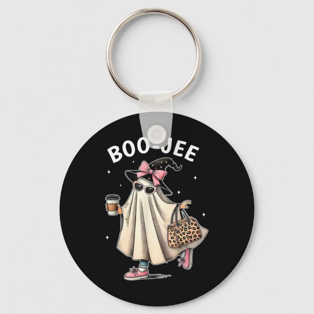 Boo-jee Costume Ghost Spooky Season Cute Halloween Keychain (Front)
