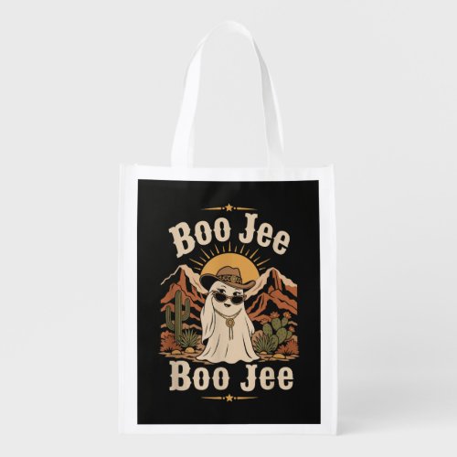 Boo JEE Cowboy Ghost Halloween Grocery Bag
