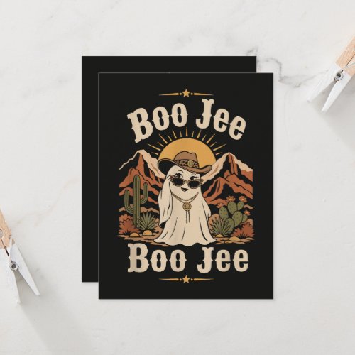 Boo JEE Cowboy Ghost Halloween Invitation