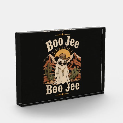Boo JEE Cowboy Ghost Halloween Photo Block