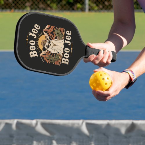 Boo JEE Cowboy Ghost Halloween Pickleball Paddle