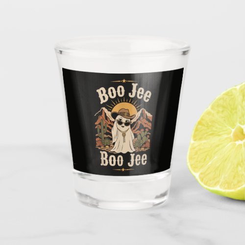 Boo JEE Cowboy Ghost Halloween Shot Glass