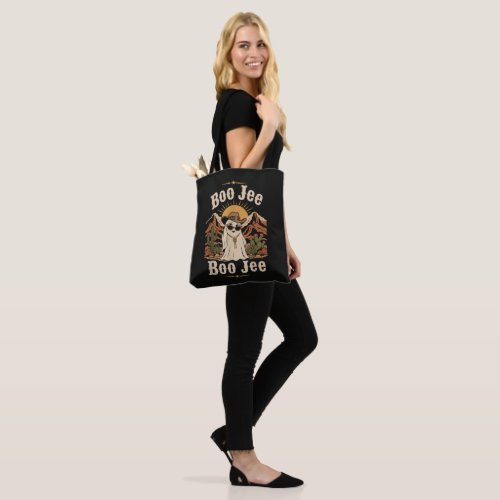 Boo JEE Cowboy Ghost Halloween Tote Bag