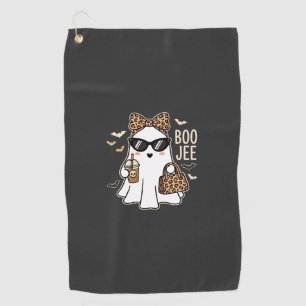 Boo Jee Cute Ghost Halloween Leopard Design_1 Golf Towel