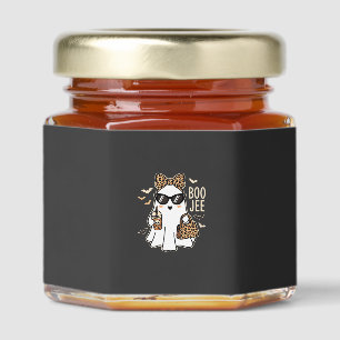 Boo Jee Cute Ghost Halloween Leopard Design_1 Honey Jar Favors