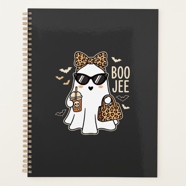Boo Jee Cute Ghost Halloween Leopard Design_1 Planner (Front)