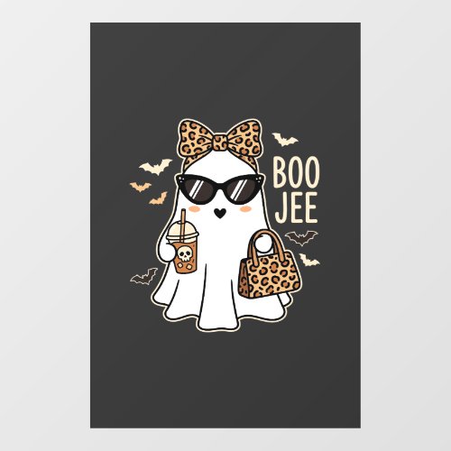 Boo Jee Cute Ghost Halloween Leopard Design_1 Window Cling