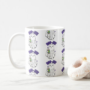 Boo-Jee Cute halloween Ghost with Iced Coffee  Mug