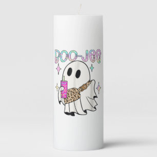 Boo Jee Funny Halloween Ghost Pillar Candle