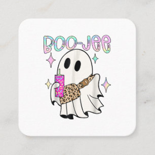 Boo Jee Funny Halloween Ghost Square Business Card