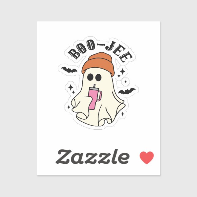 Boo-Jee  funny Halloween Tumbler-Inspired Ghost Sticker (Sheet)