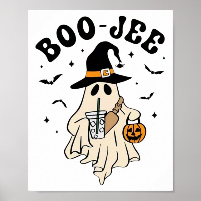Boo Jee Ghost Cute Funny Halloween  Poster (Front)
