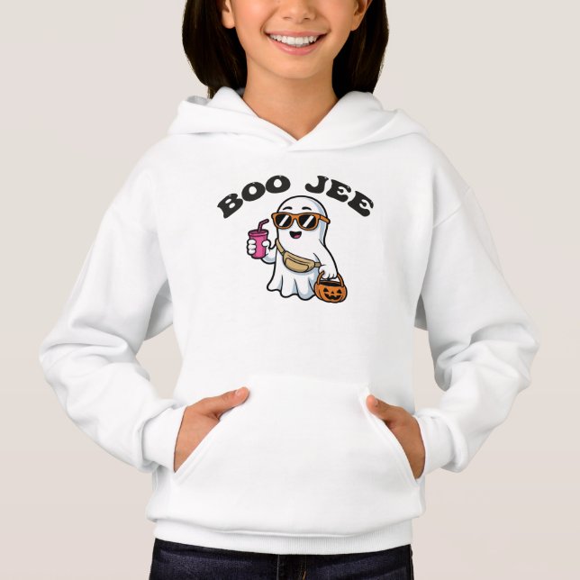 BOO-JEE Ghost – Funny Boujee Halloween Design Hoodie (Front)