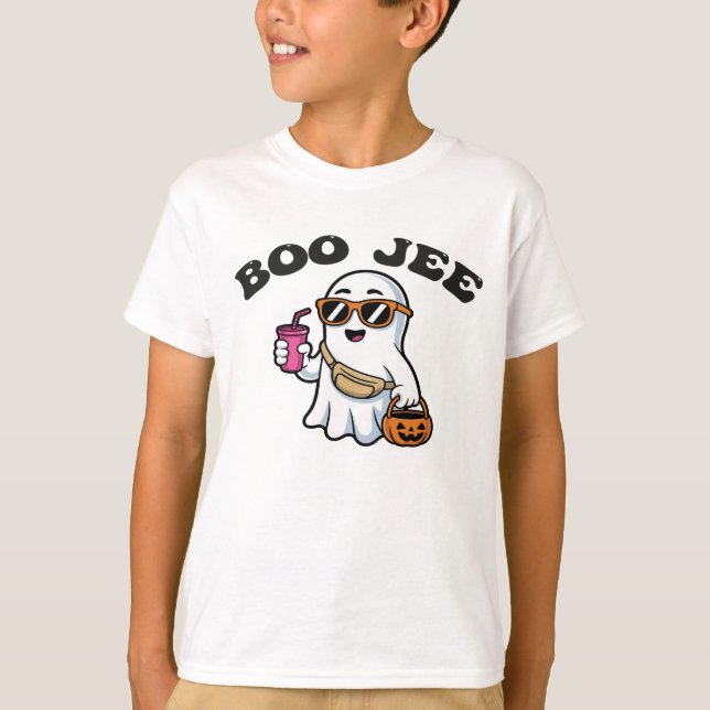 BOO-JEE Ghost – Funny Boujee Halloween Design T-Shirt (Front)