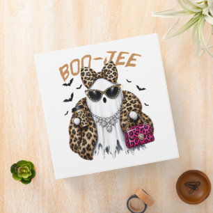 Boo-JEE Ghost Leopard Coquette Halloween 3 Ring Binder