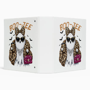 Boo-JEE Ghost Leopard Coquette Halloween 3 Ring Binder