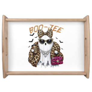 Boo-JEE Ghost Leopard Coquette Halloween Serving Tray