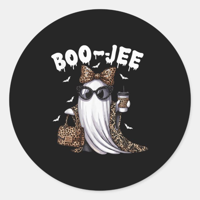 Boo Jee Ghost Shirt Soky Vibes Halloween Boujee Wo Classic Round Sticker (Front)
