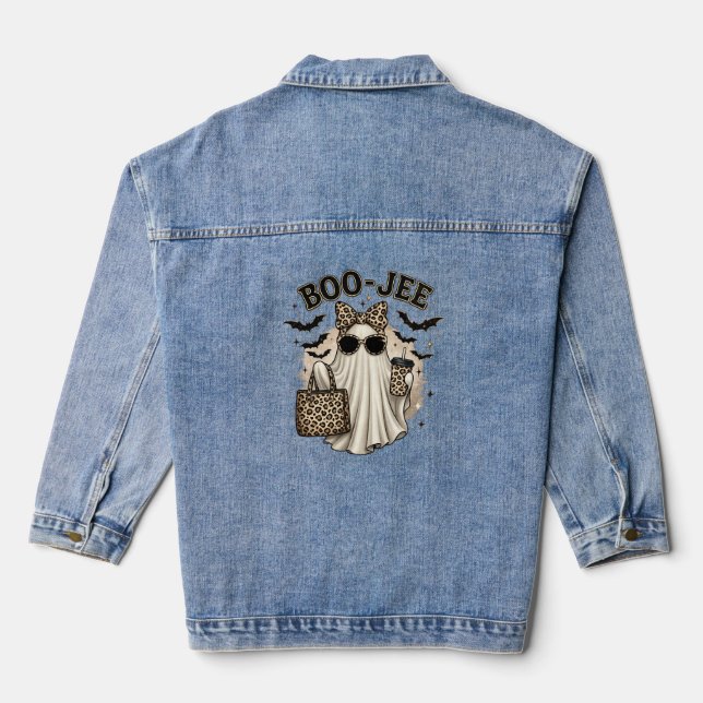 Boo-Jee Leopard Ghost Denim Jacket (Back)