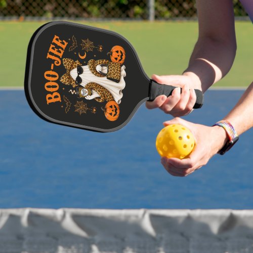 Boo JEE Leopard Ghost Halloween Cute Spooky Pickleball Paddle