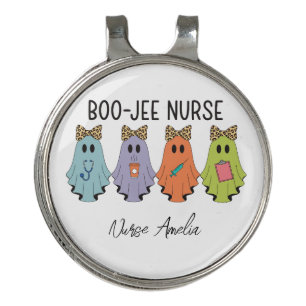 Boo-Jee Nurse Halloween Ghost Personalized Golf Hat Clip