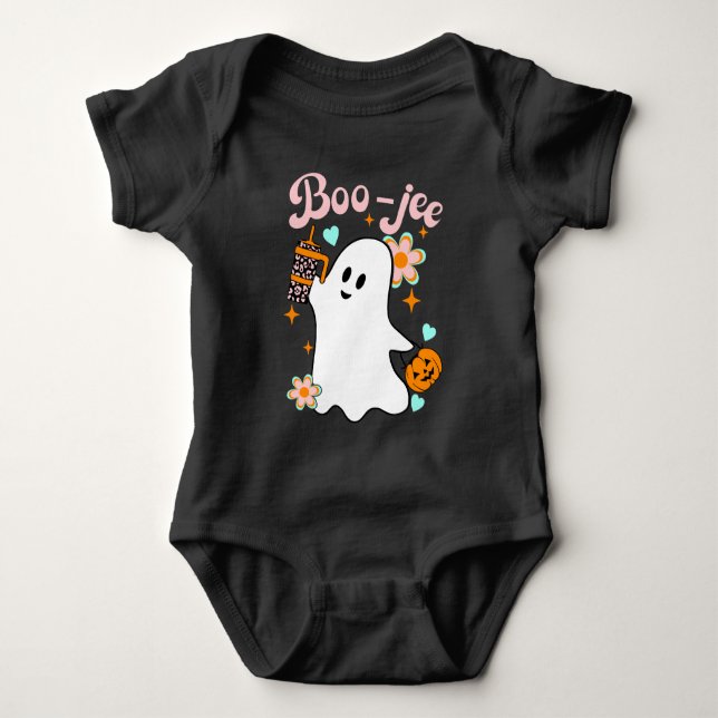 Boo-Jee | Retro Ghost Baby Bodysuit (Front)