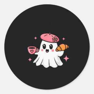 Boo Jour Ghost French Teacher Vintage Teacherlife Classic Round Sticker