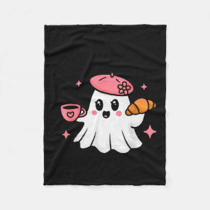 Boo Jour Ghost French Teacher Vintage Teacherlife Fleece Blanket