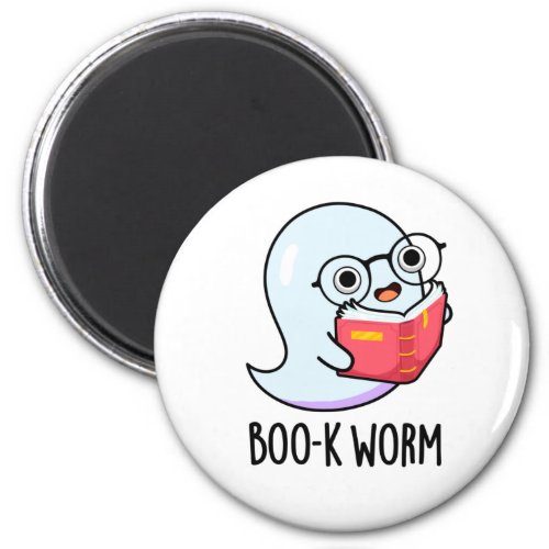 Boo_k Worm Funny Halloween Bookworm Ghost Pun Magnet