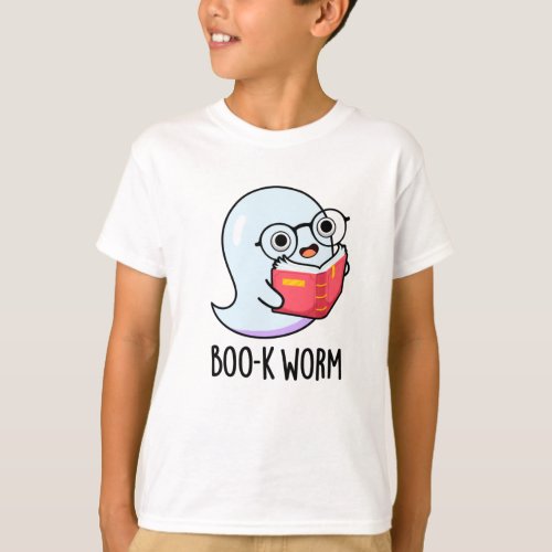 Boo_k Worm Funny Halloween Bookworm Ghost Pun T_Shirt