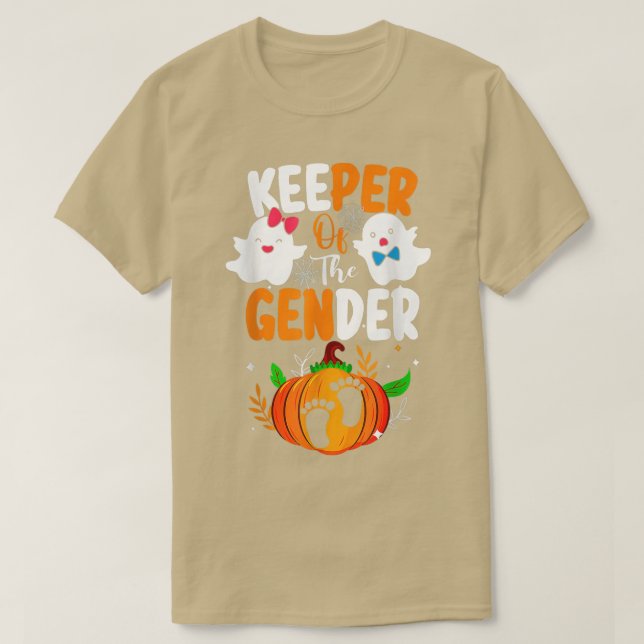Boo Keeper Of The Gender Reveal Baby Announcement  T-Shirt (Design Front)