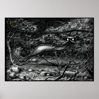 Boo Kitty Caught in a Lightning Storm Poster