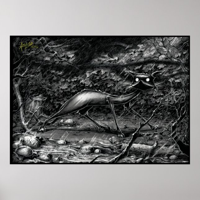 Boo Kitty Caught in a Lightning Storm Poster (Front)