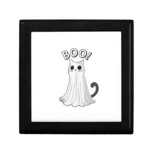 Boo Kitty Cute Ghost Cat Halloween Spooky Kitten  Gift Box