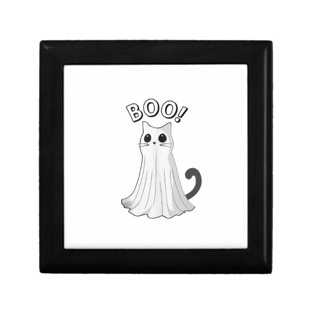 Boo Kitty Cute Ghost Cat Halloween Spooky Kitten  Gift Box (Front)