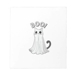 Boo Kitty Cute Ghost Cat Halloween Spooky Kitten T Notepad
