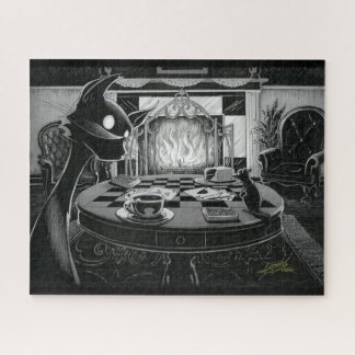 Boo Kitty Plays Cards Jigsaw Puzzle