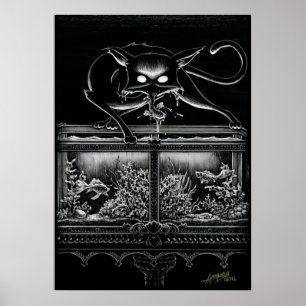 Boo Kitty Raids the Aquarium Poster