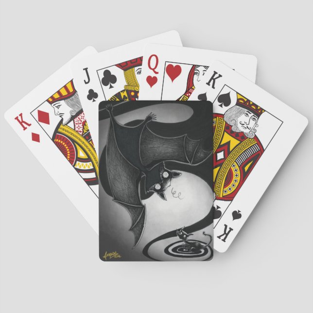 Boo Kitty with a Dizzy Bat Playing Cards (Back)