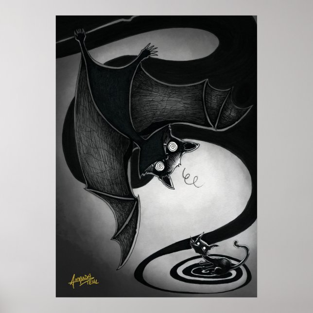 Boo Kitty with a Dizzy Bat Poster (Front)