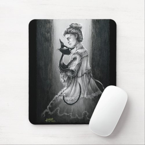 Boo Kitty With Her Ghost Mouse Pad