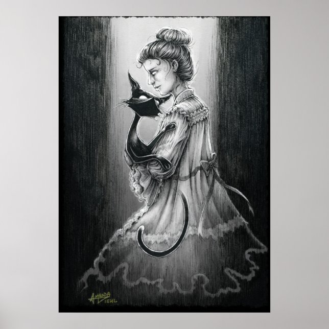 Boo Kitty With Her Ghost Poster (Front)